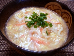 カニ玉のあんかけうどん