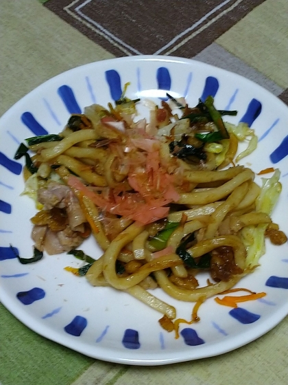 味付け簡単！長芋入り焼きうどん