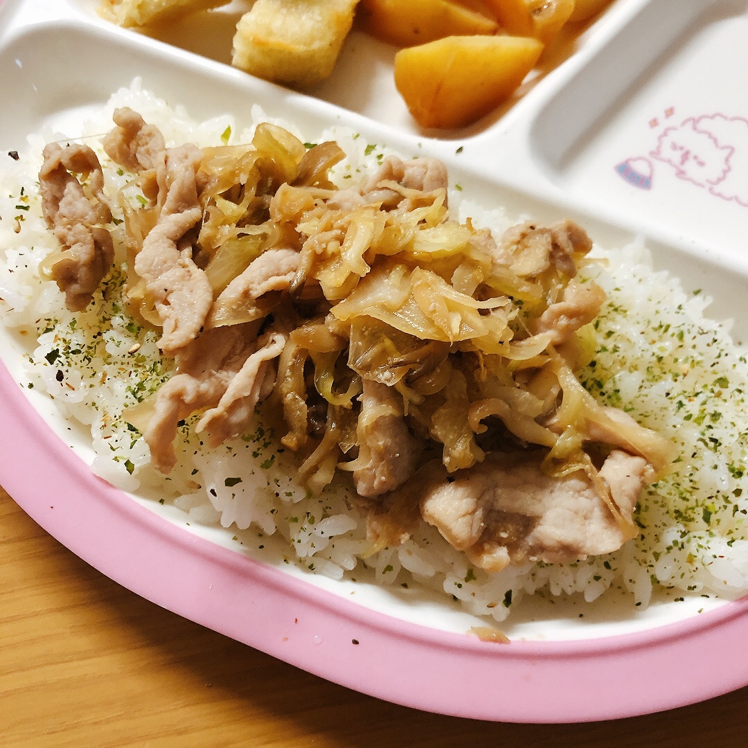 幼児食 豚ロースのやわらか豚丼 レシピ 作り方 By なおのり 楽天レシピ