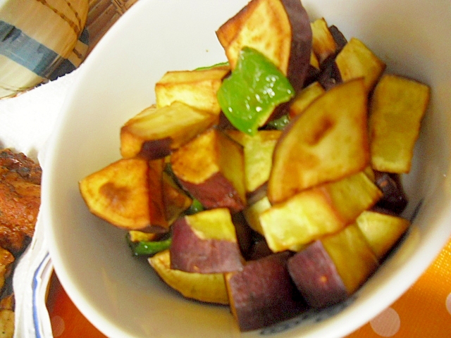 さつまいもとピーマンの揚げびたし レシピ・作り方 By ミスチバス8823｜楽天レシピ