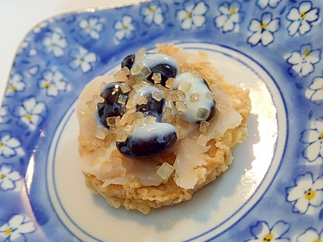 白餡と黒豆とザラメの芋天