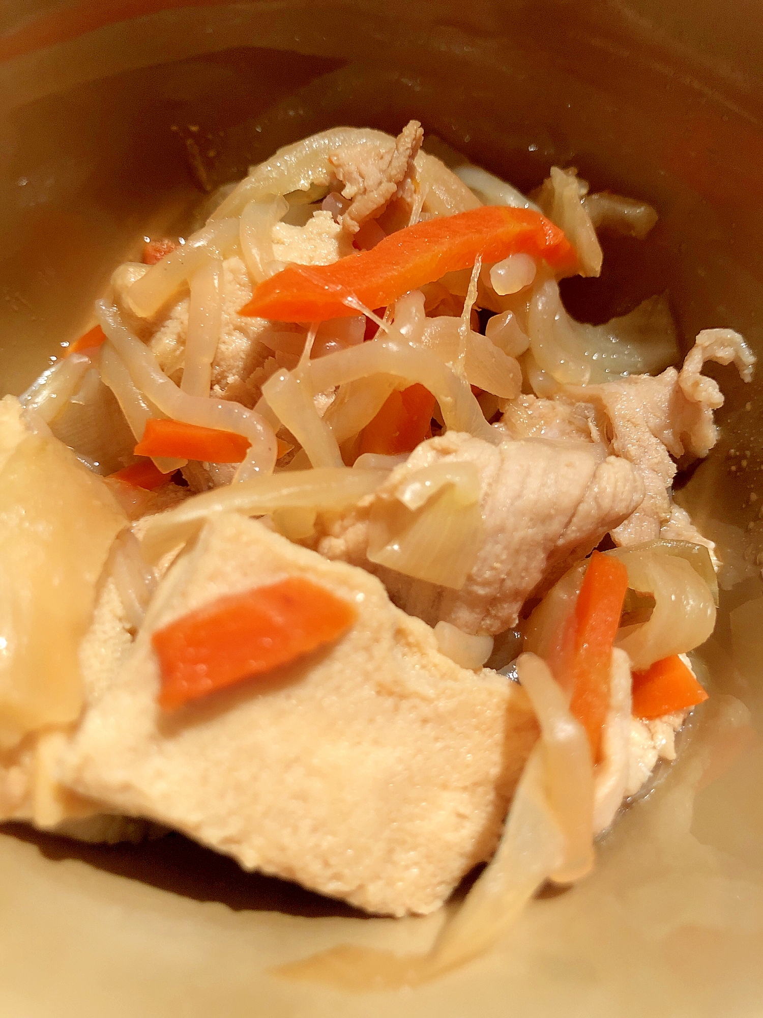 めんつゆで作ろう♬高野豆腐と豚肉の簡単煮物