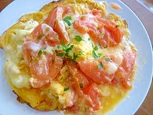 トマト&チーズの簡単オムレツ♪