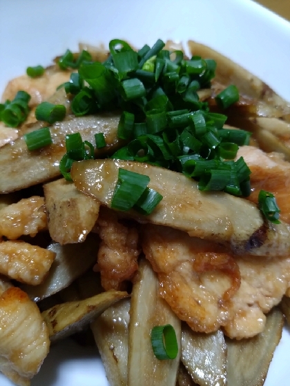 フライパンで簡単！鶏むね肉とごぼうの南蛮酢焼き♪