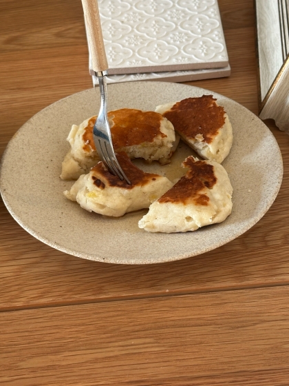豆腐たっぷり米粉入り全粒粉パンケーキ