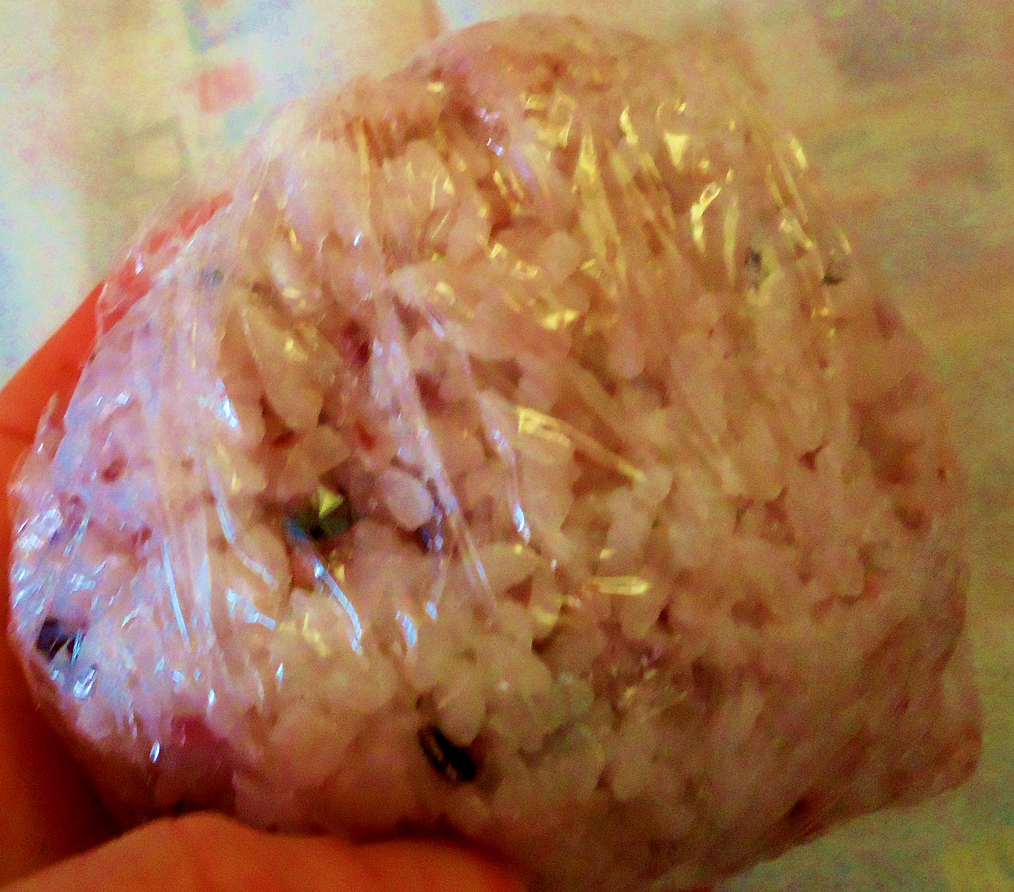 赤米（古代米）と餅で　もっちり赤飯風