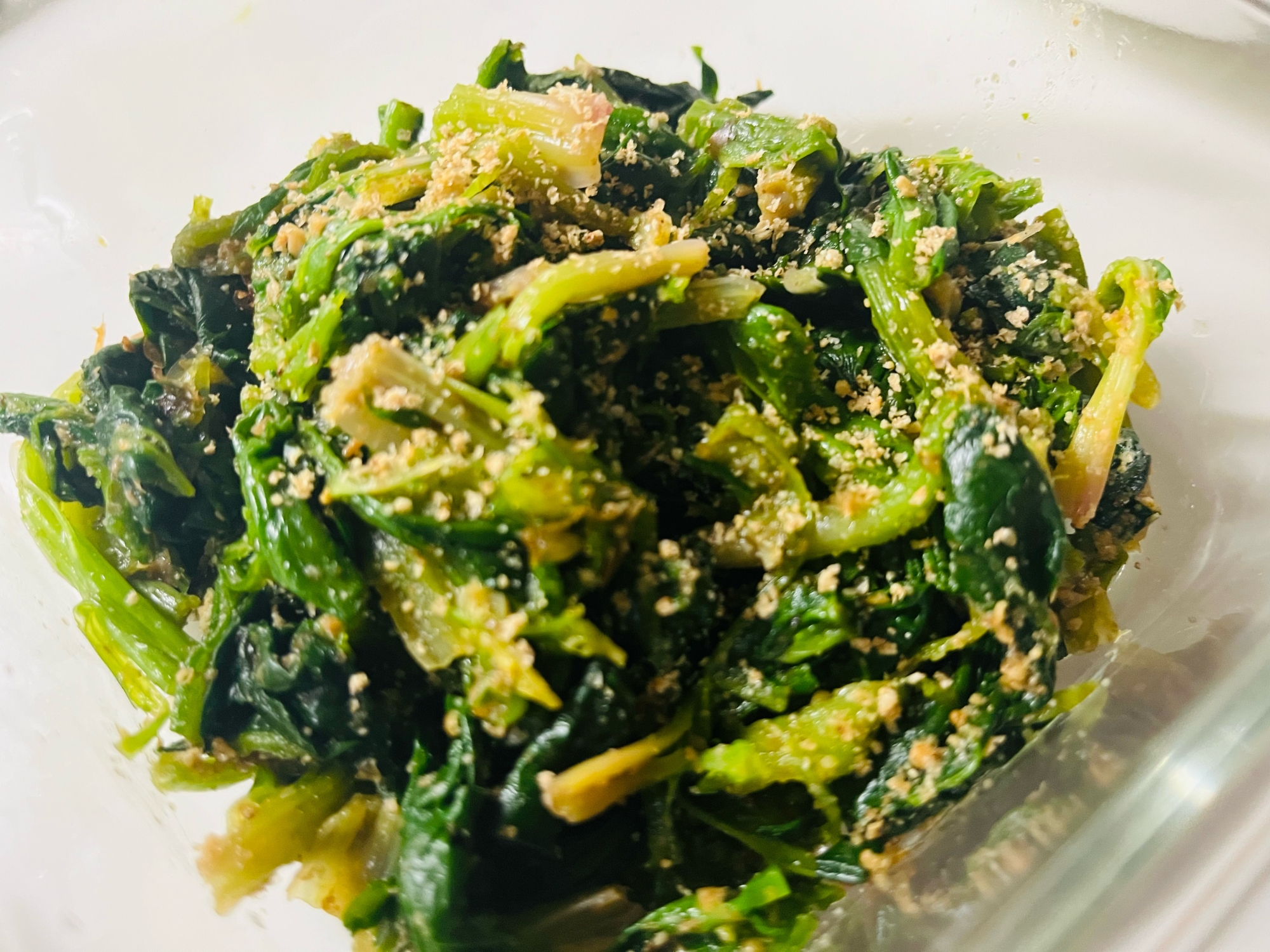 かつお節もたっぷり ·͜·♡‬ほうれん草の胡麻和え