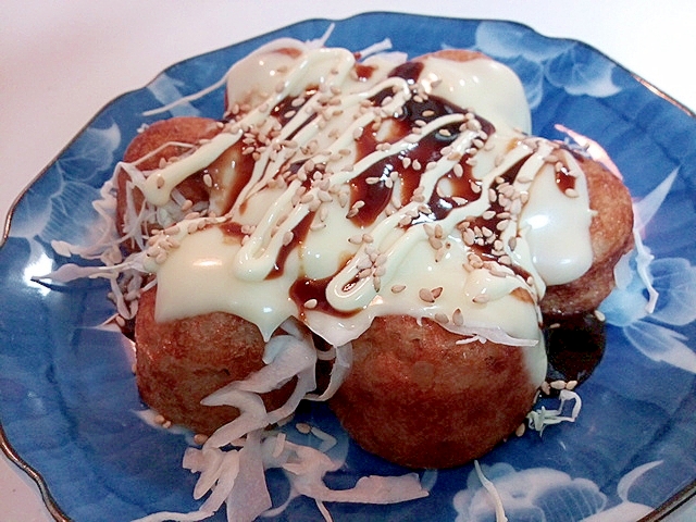千切りキャベツとチーズと白ごまのたこ焼き レシピ 作り方 By ぷ みぃまま 楽天レシピ