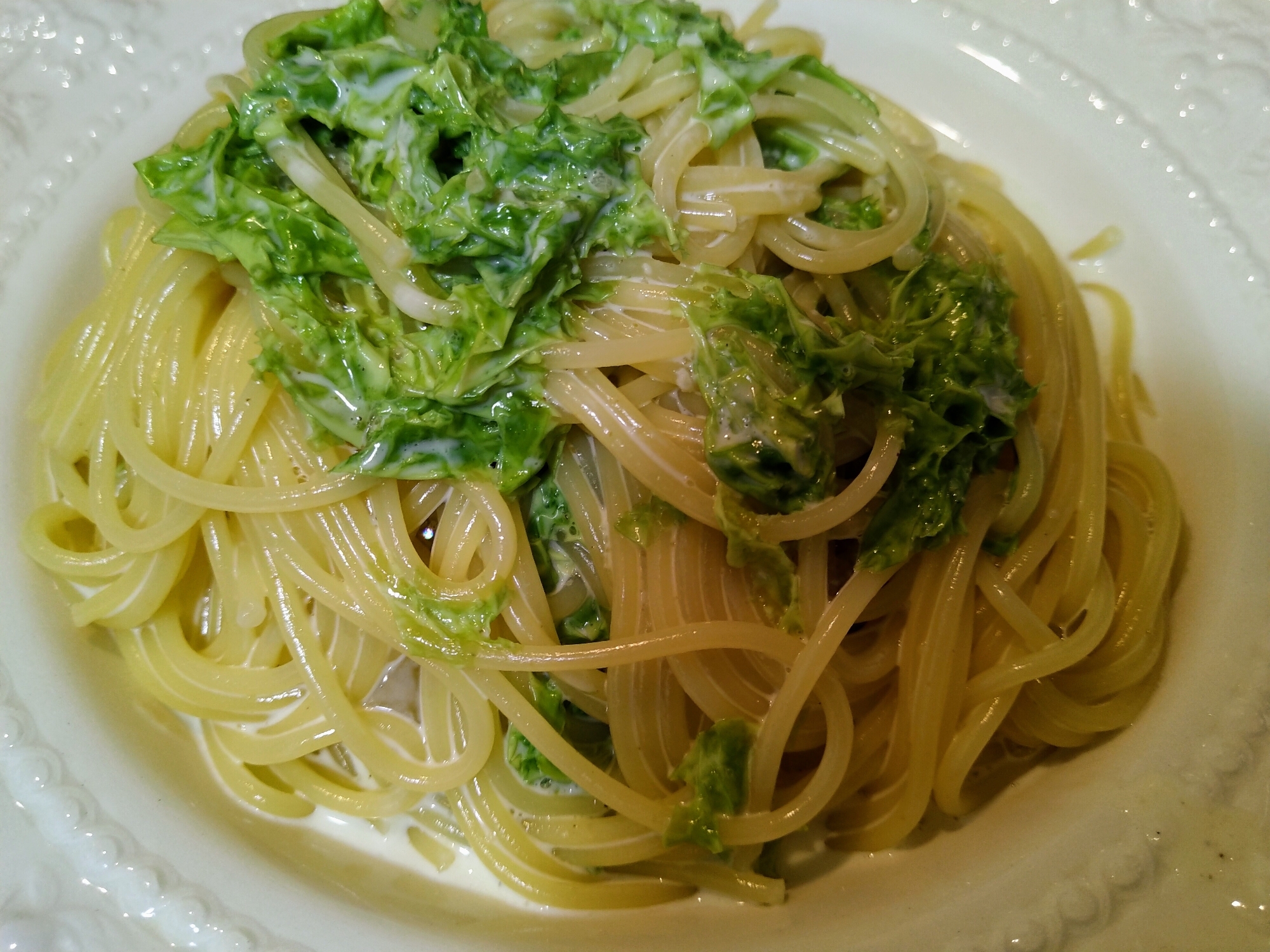 生あおさのクリームパスタ レシピ 作り方 By 千笑まま 楽天レシピ