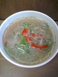 紫玉葱で作ったヨ！
玉葱の甘さが引き立つスープ、美味しかったです☆
ごちそうさまでした♪