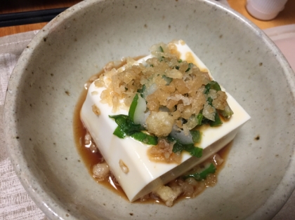 レンジdeたぬき豆腐