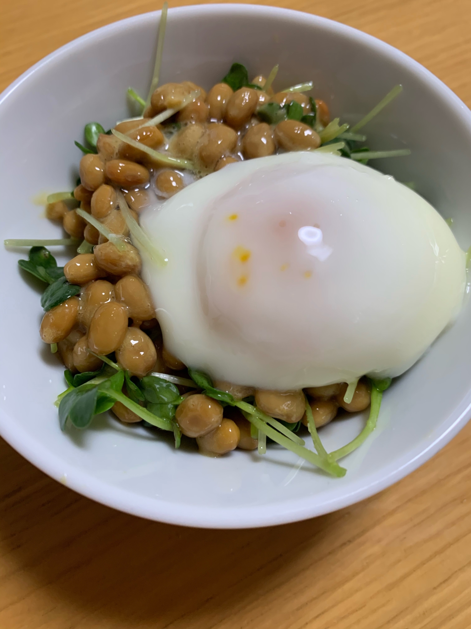 かいわれ大根たっぷり納豆丼