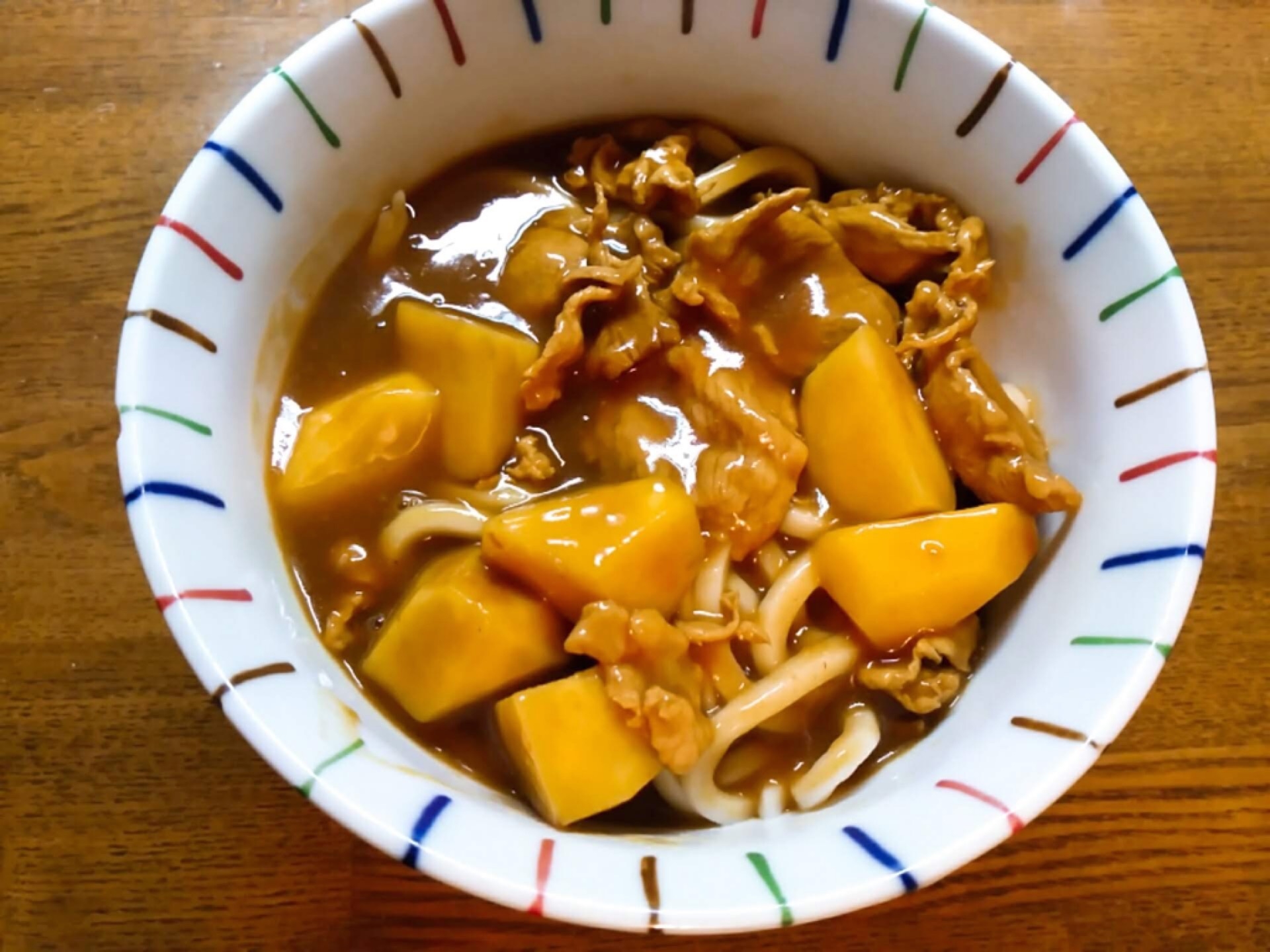 薩摩芋と豚肉のカレーうどん