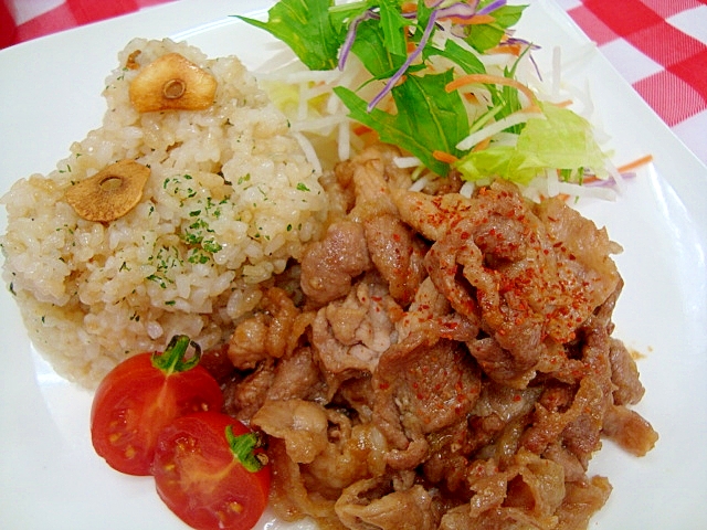 ご飯がススム☆豚肉のにんにく味噌焼き