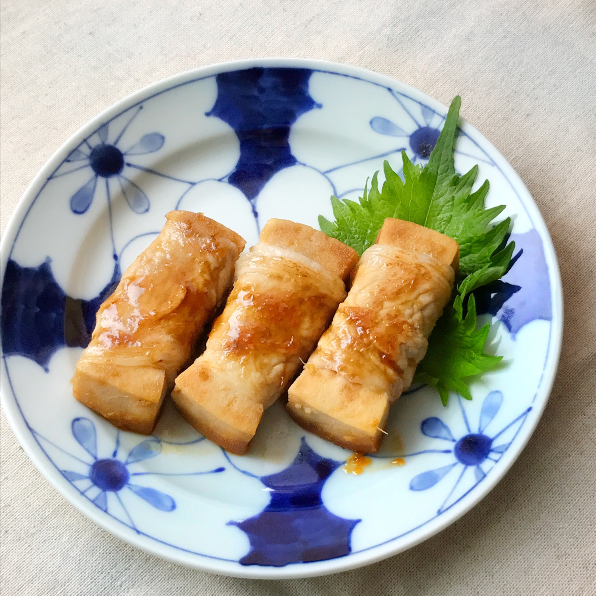 高野豆腐の豚肉巻き＊ハニージンジャーソース