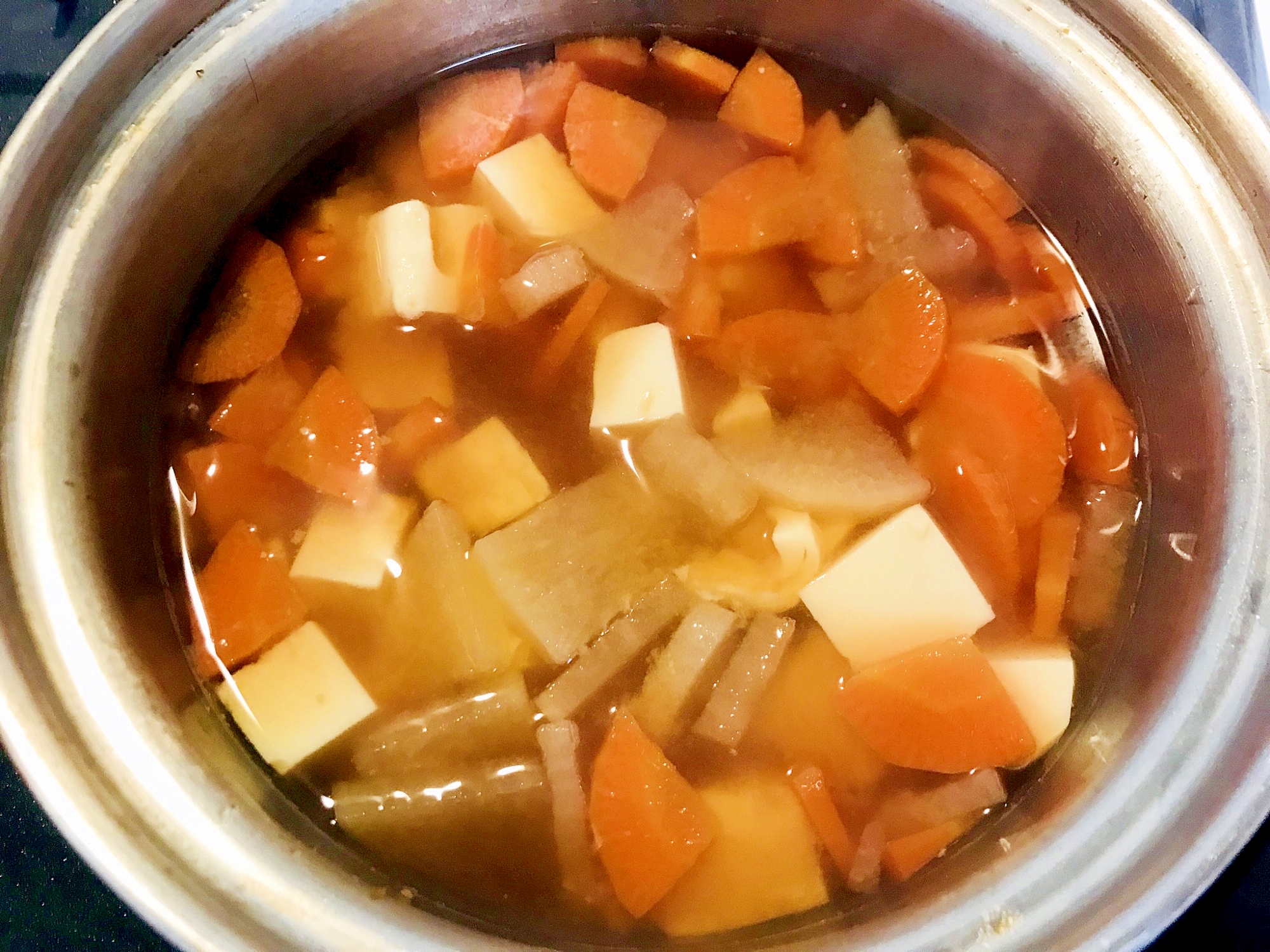 幼児食に。豆腐と野菜の味噌汁