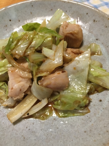 鶏肉とキャベツの照り焼き　フライパンおかず