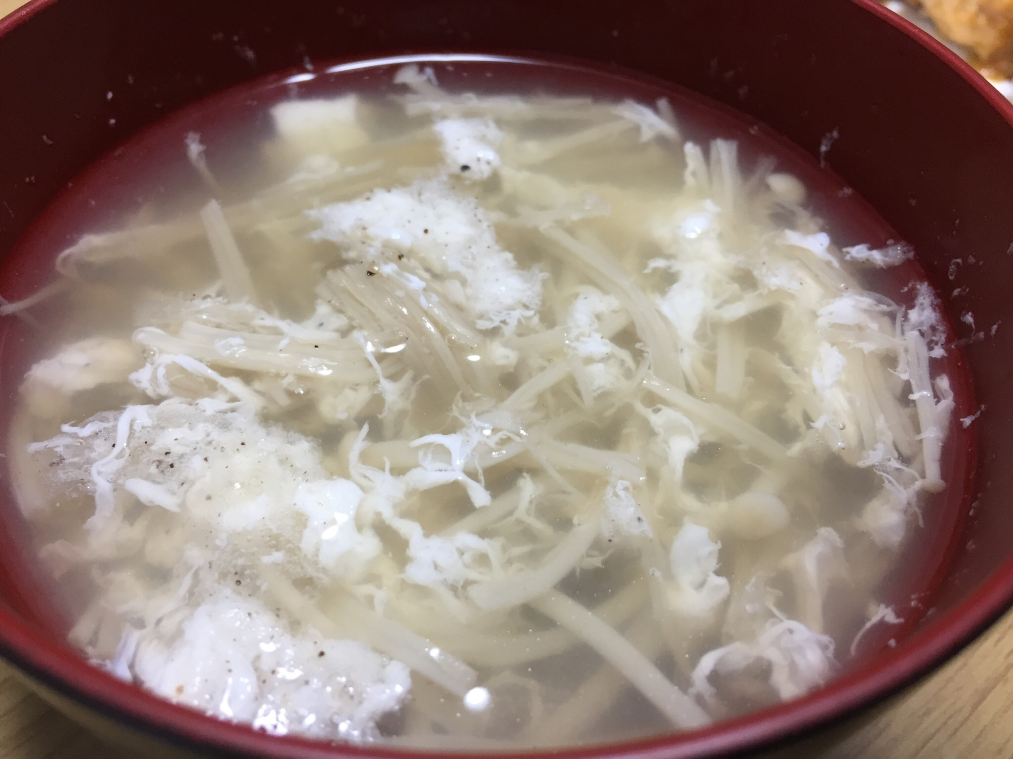 エノキの卵白スープ