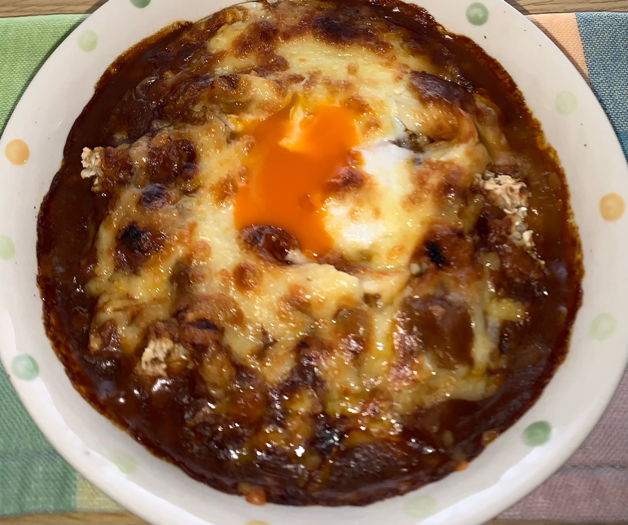 とろ〜り卵のオートミールチーズ焼きカレー