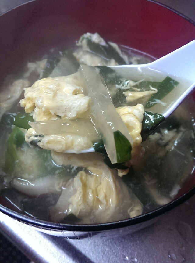 ニラたまの中華スープ