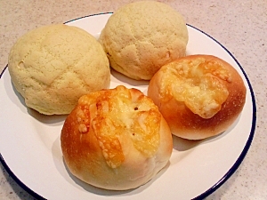 HBでふわっふわっパン生地☆惣菜&菓子パン2種