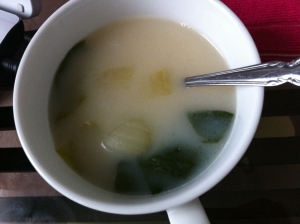 簡単!ちんげん菜の洋風味噌スープ