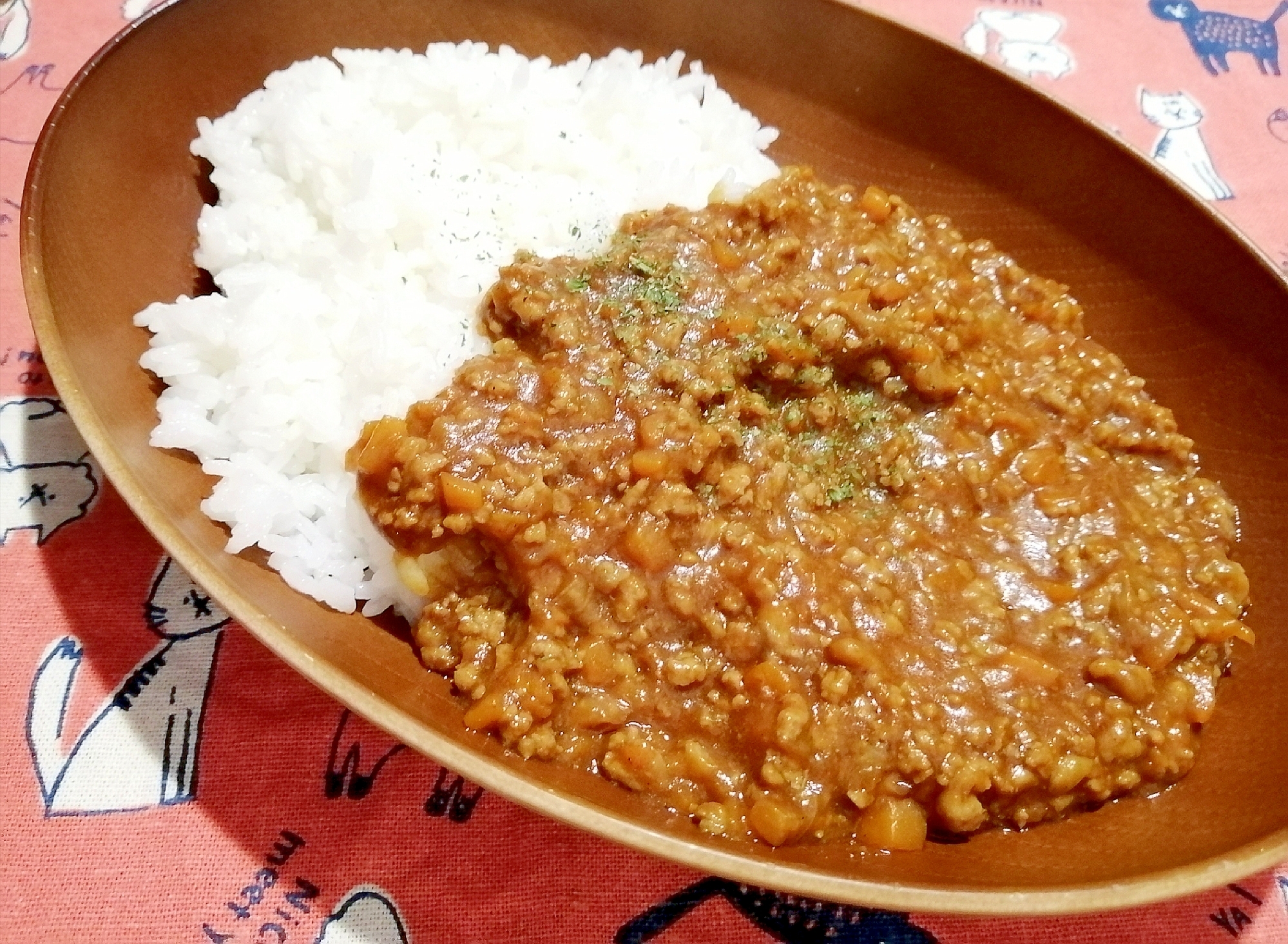 お肉たっぷり♪こだわりのコク旨キーマカレー