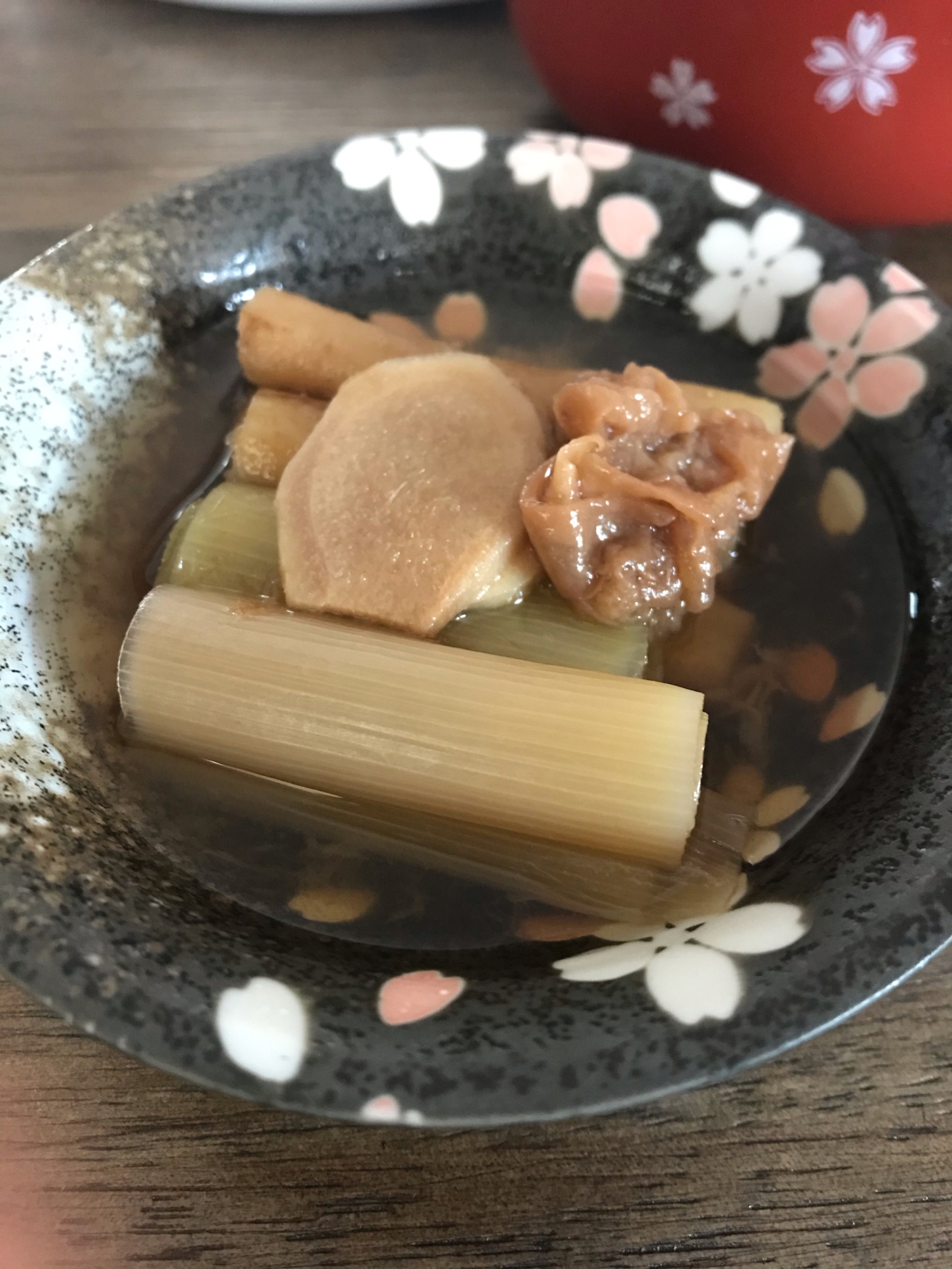 保温鍋で★ごぼうと葱の梅生姜煮