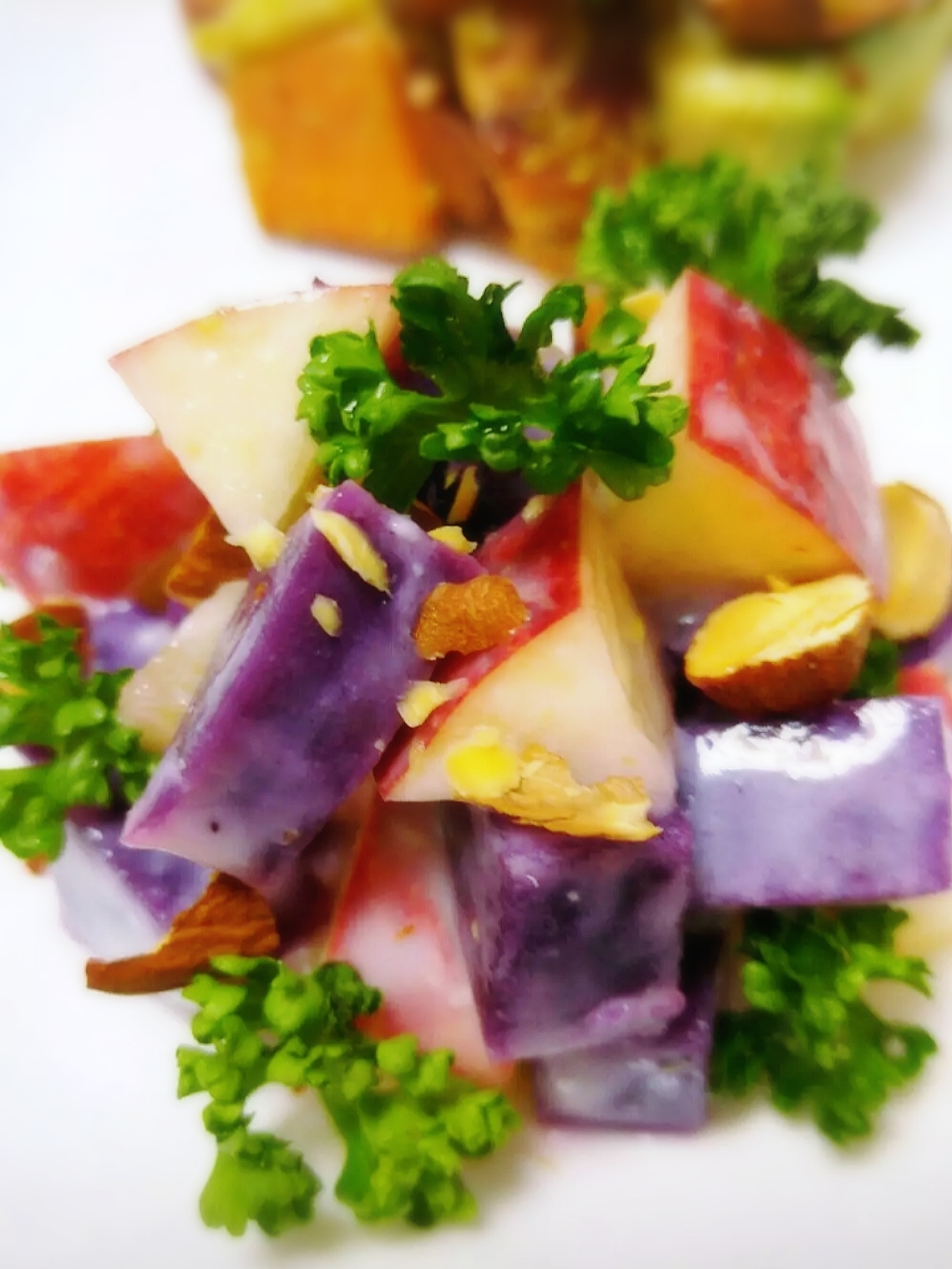 紫さつま芋と林檎のカラフルサラダ★ヨーグルトソース