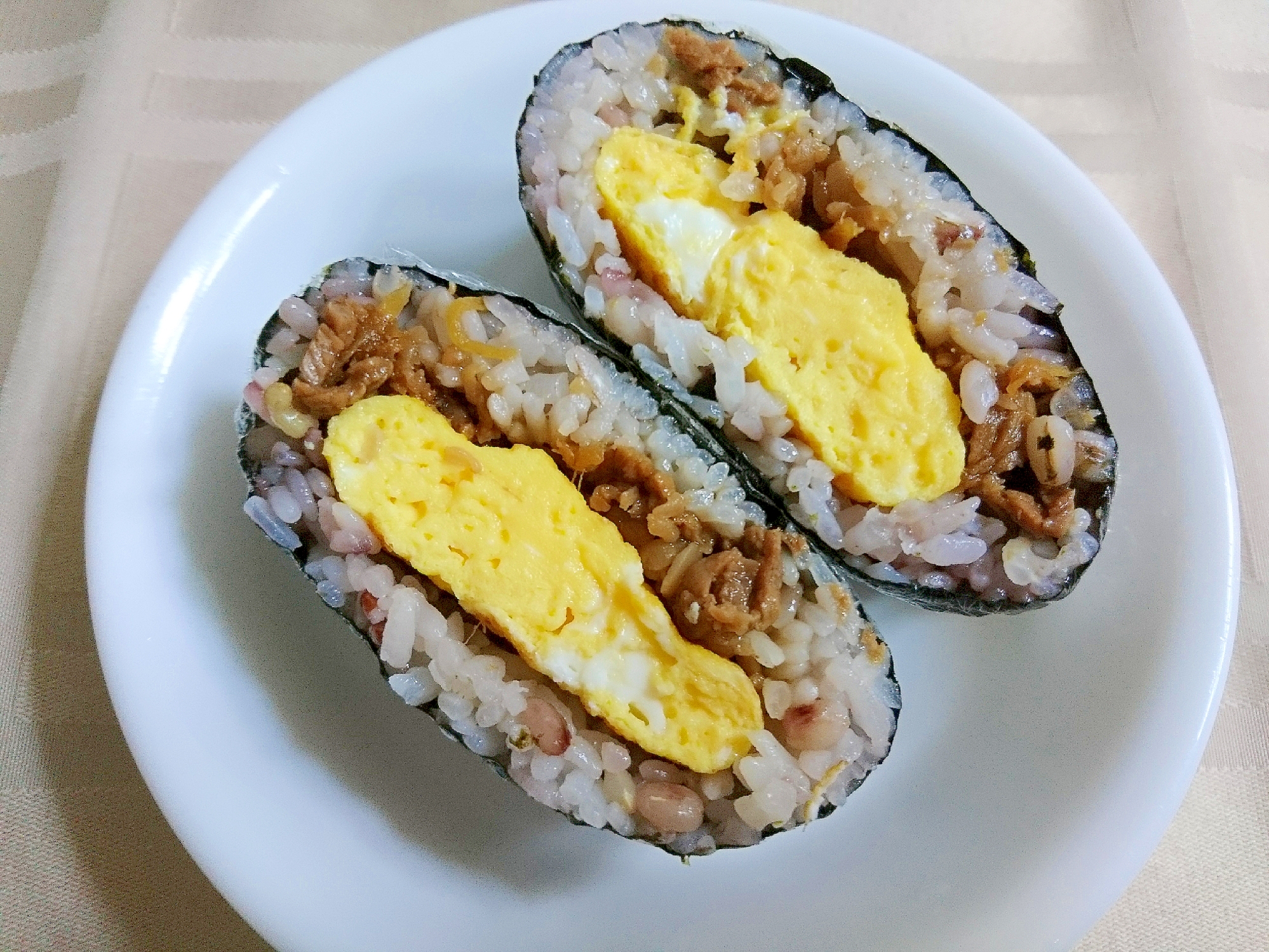 おにぎらず✡️牛焼き肉と卵焼き