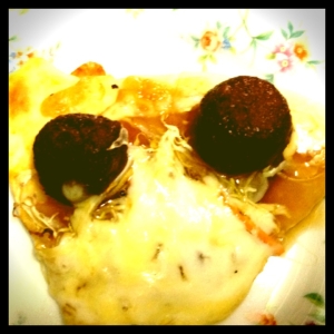 照り焼きソースのサラダピザ