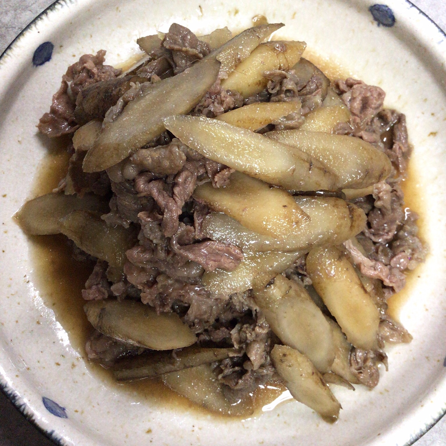 新ゴボウと牛肉のおかず