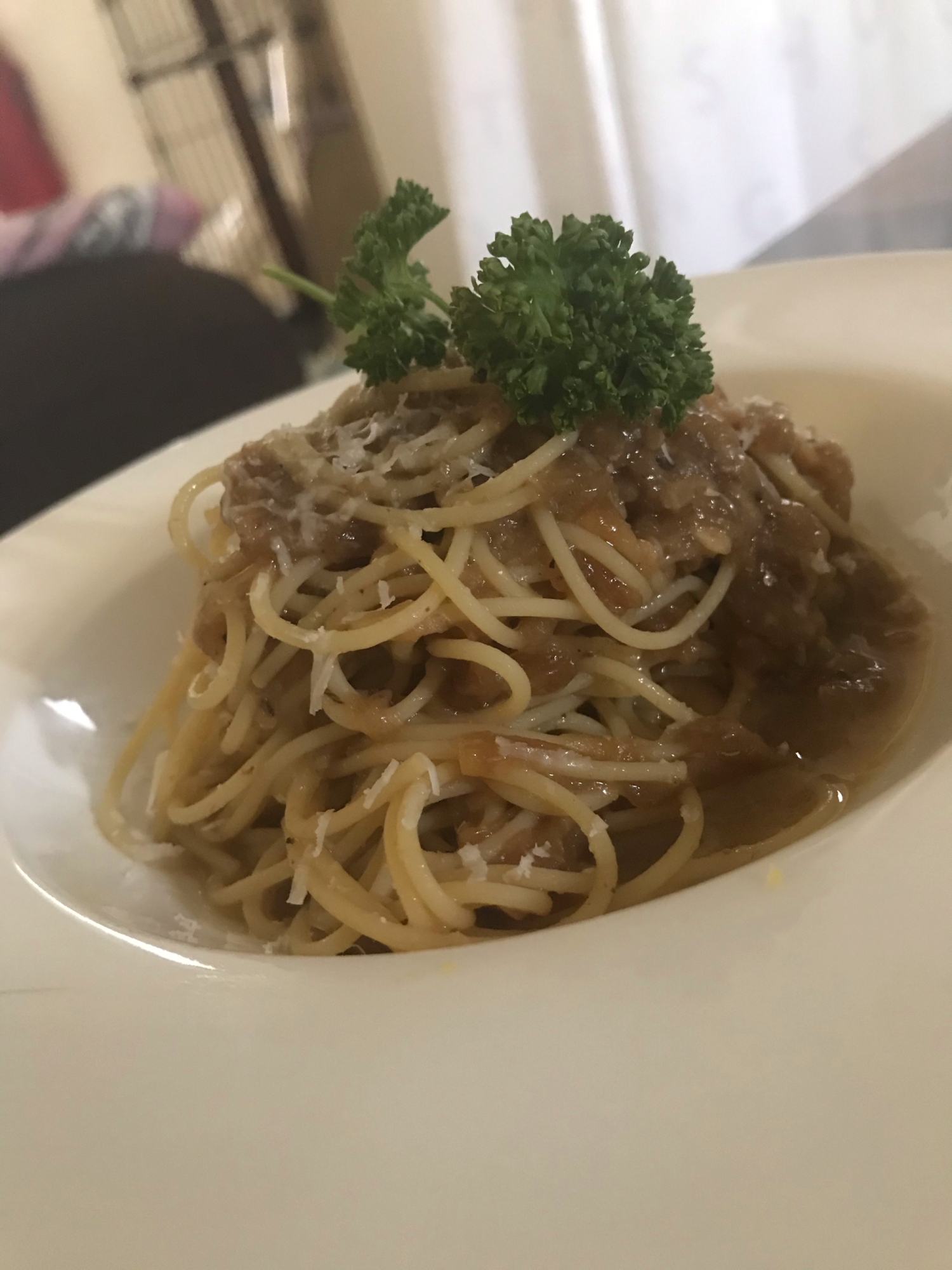 飴色玉ねぎのパスタ