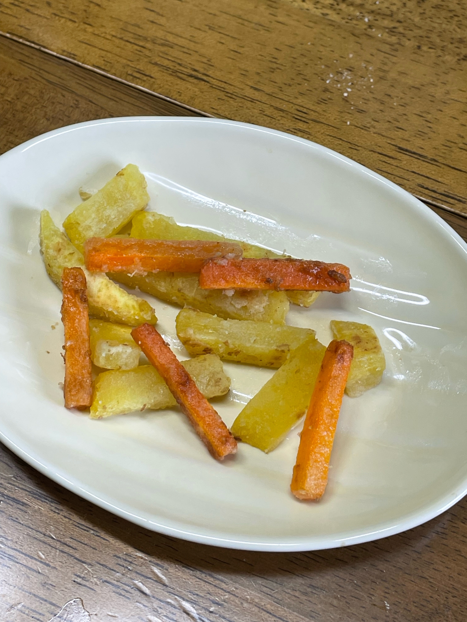 幼児食ににんじんとさつまいもスティック