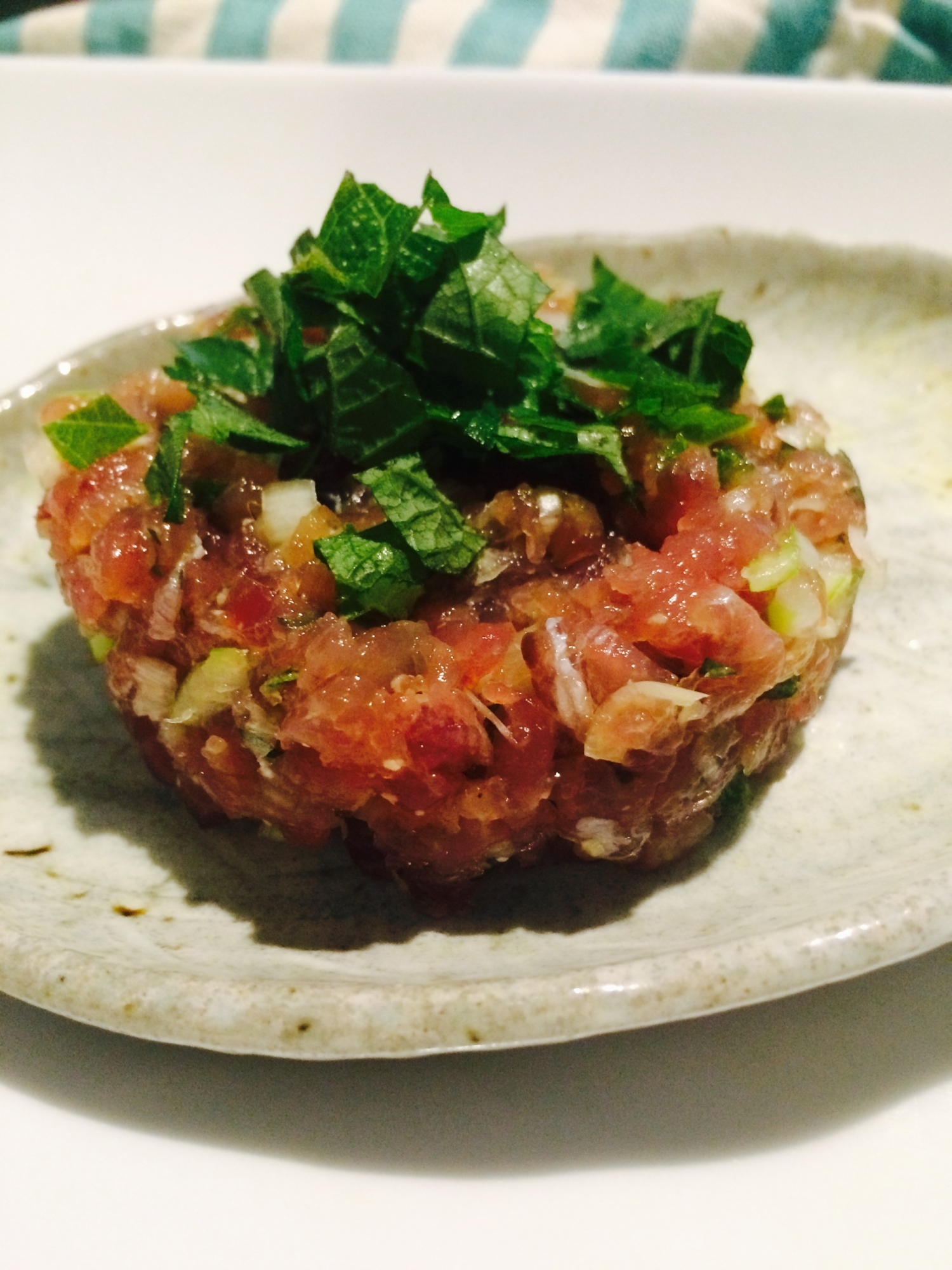 おつまみ かつおのなめろう レシピ 作り方 By かづyuzu 楽天レシピ