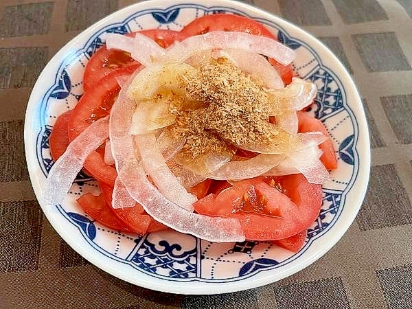 夏にサッパリ、和風トマトオニオンスライス