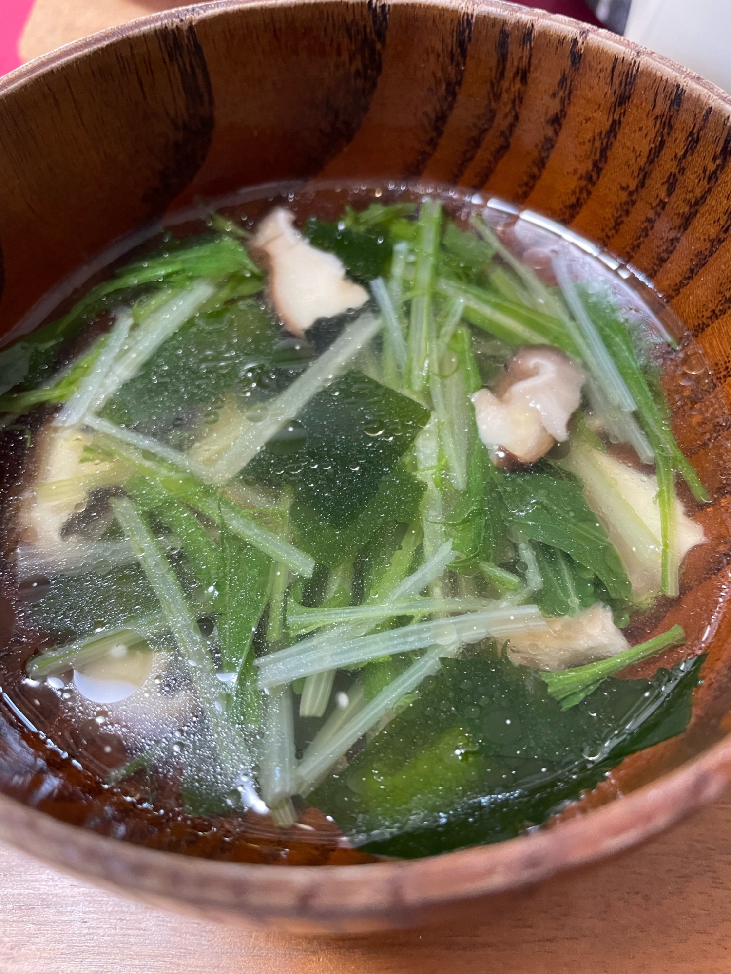 水菜と椎茸のスープ