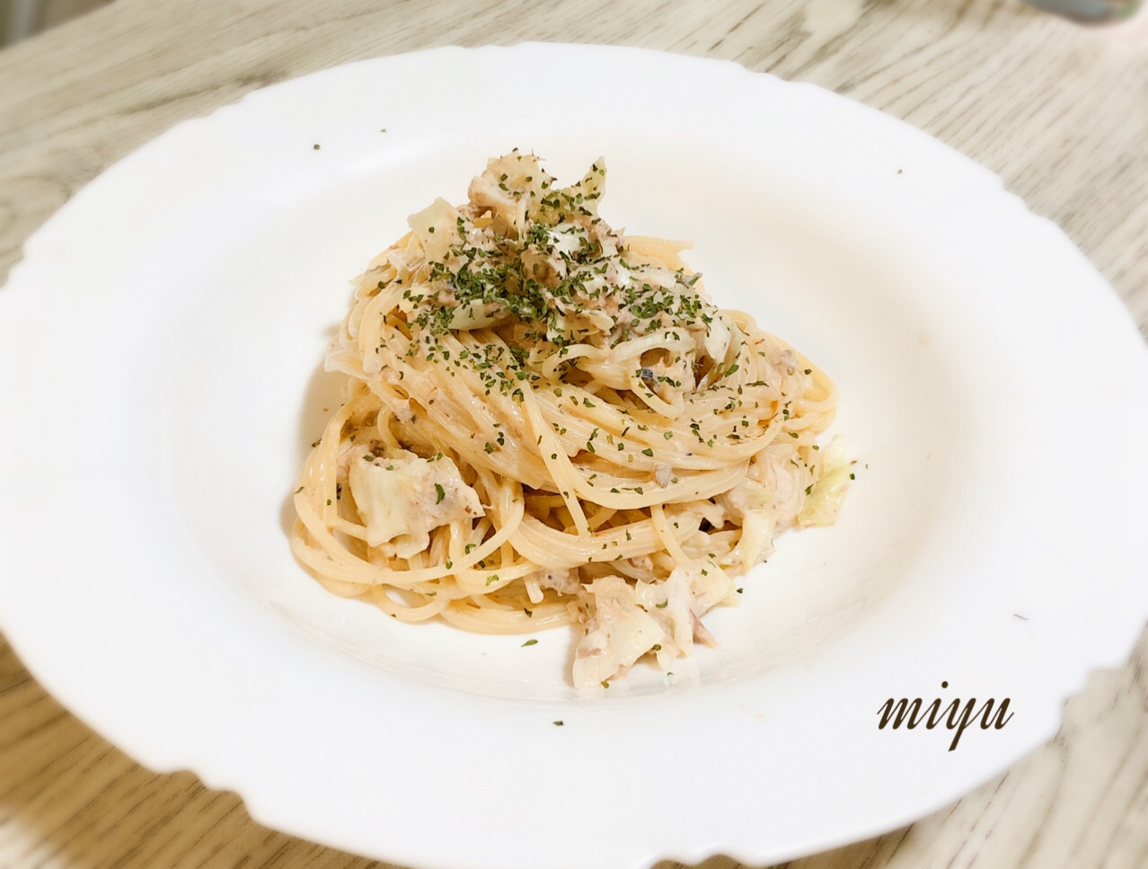 お弁当に！サバ缶とキャベツのスパサラ