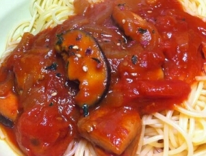 茄子とトマトのスパゲティー