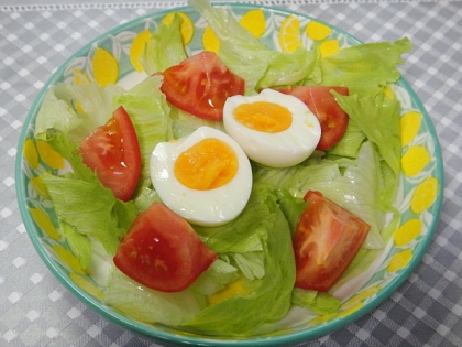 リーフレタスと卵、トマトサラダ