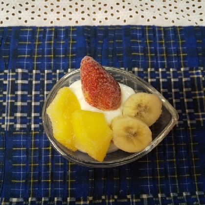 mamacremさん
おはようございます
冷凍しているフルーツを
のせつくりました