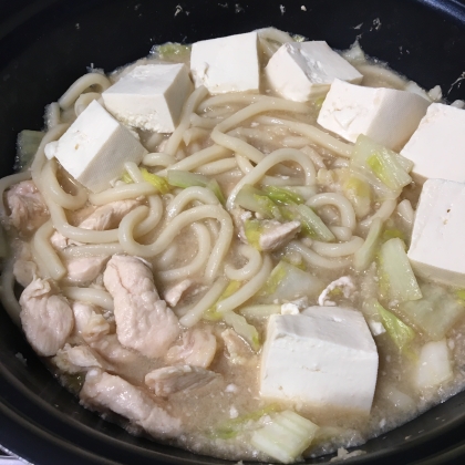 鶏のささみのうどん鍋╰(*´︶`*)╯♡