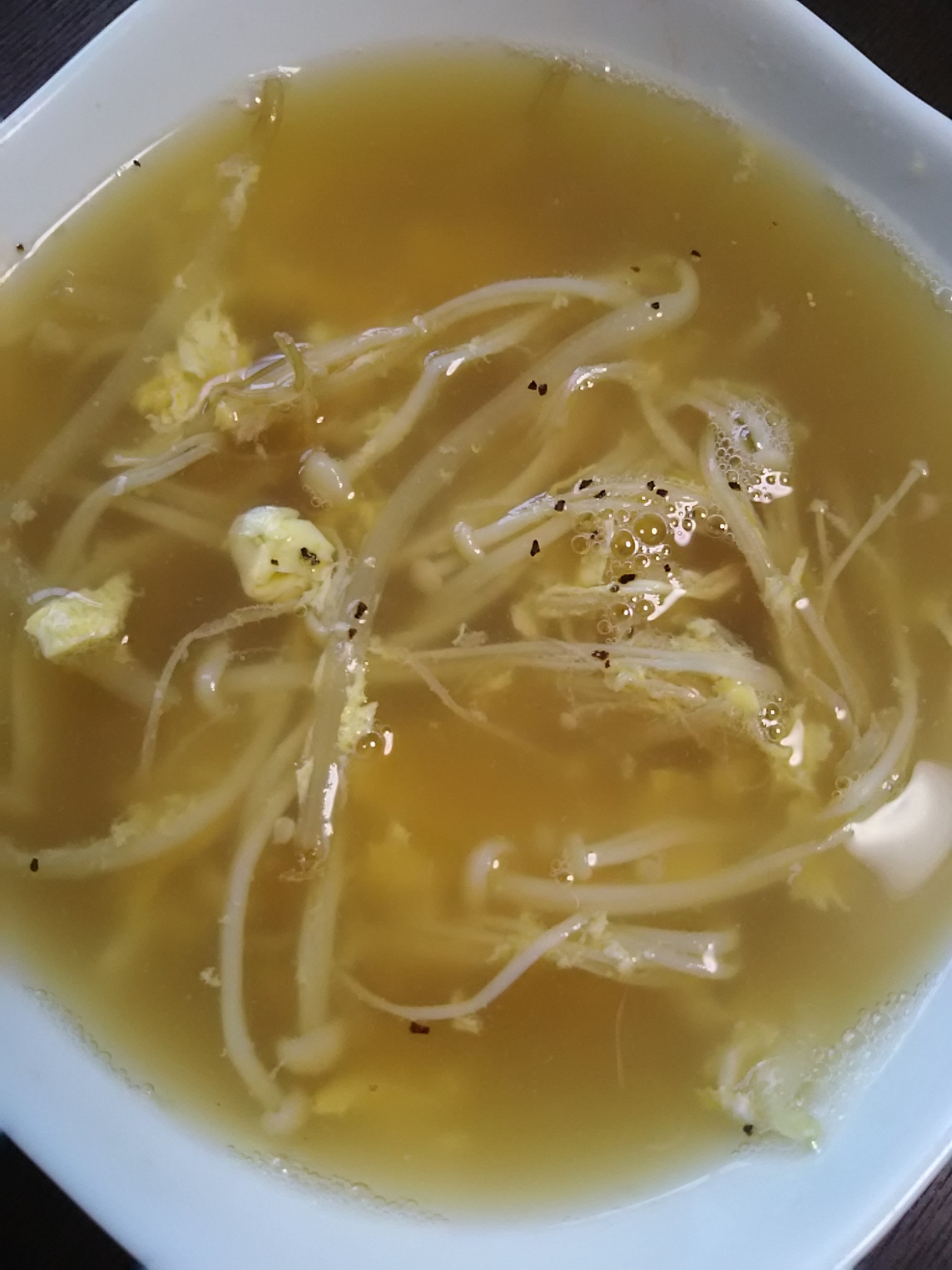 モヤシとえのきの卵スープ(^^)