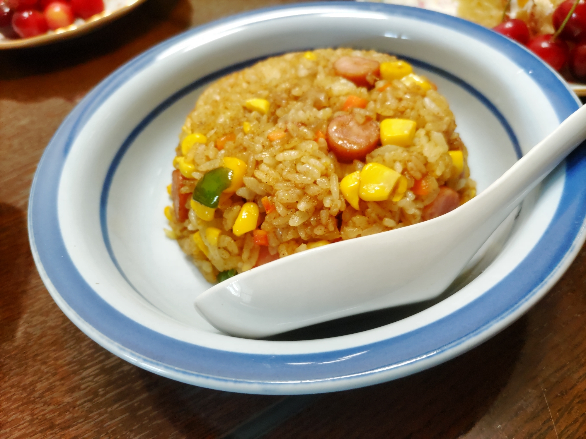 とうもろこしご飯のリメイクカレーピラフ