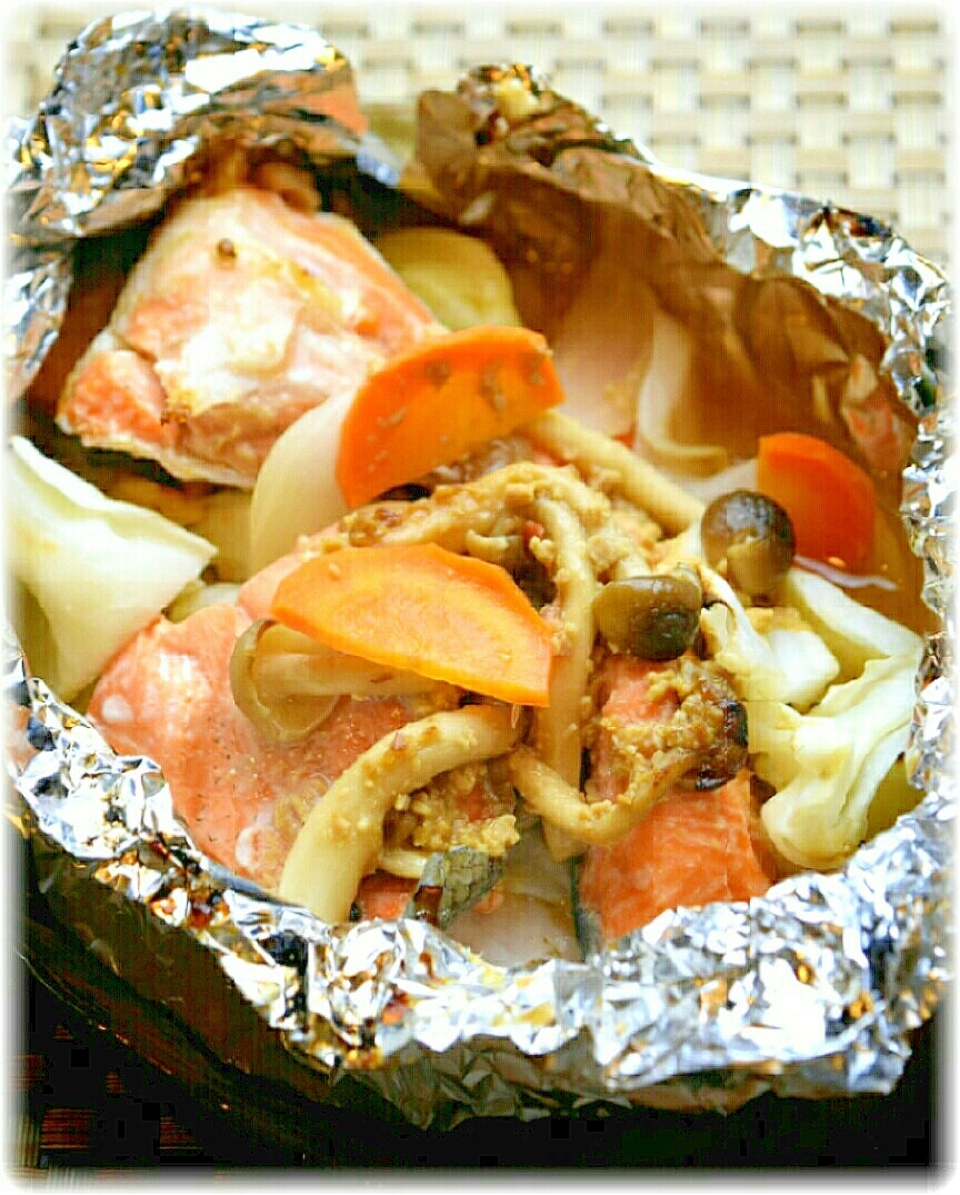 ホイルで簡単 鮭のちゃんちゃん焼き レシピ 作り方 By Nori Noko 楽天レシピ