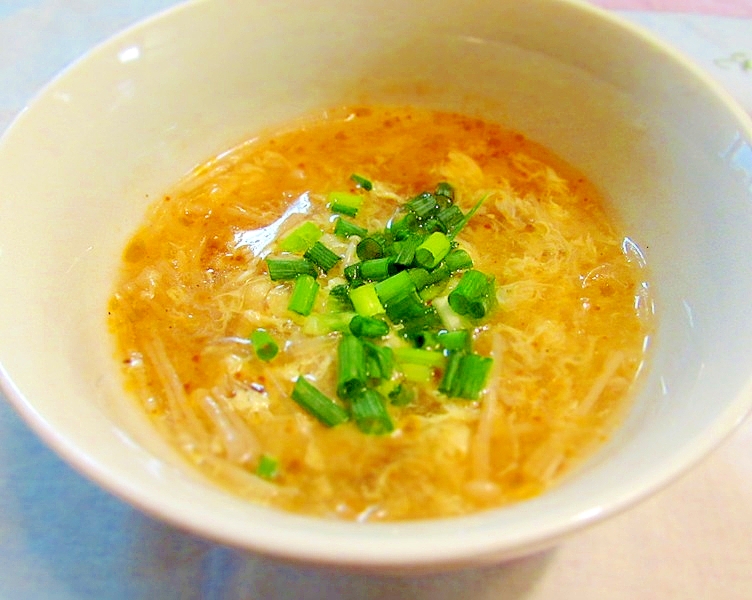 エノキたっぷり中華卵スープ