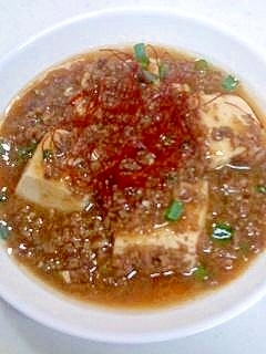 ピリ辛のひき肉豆腐