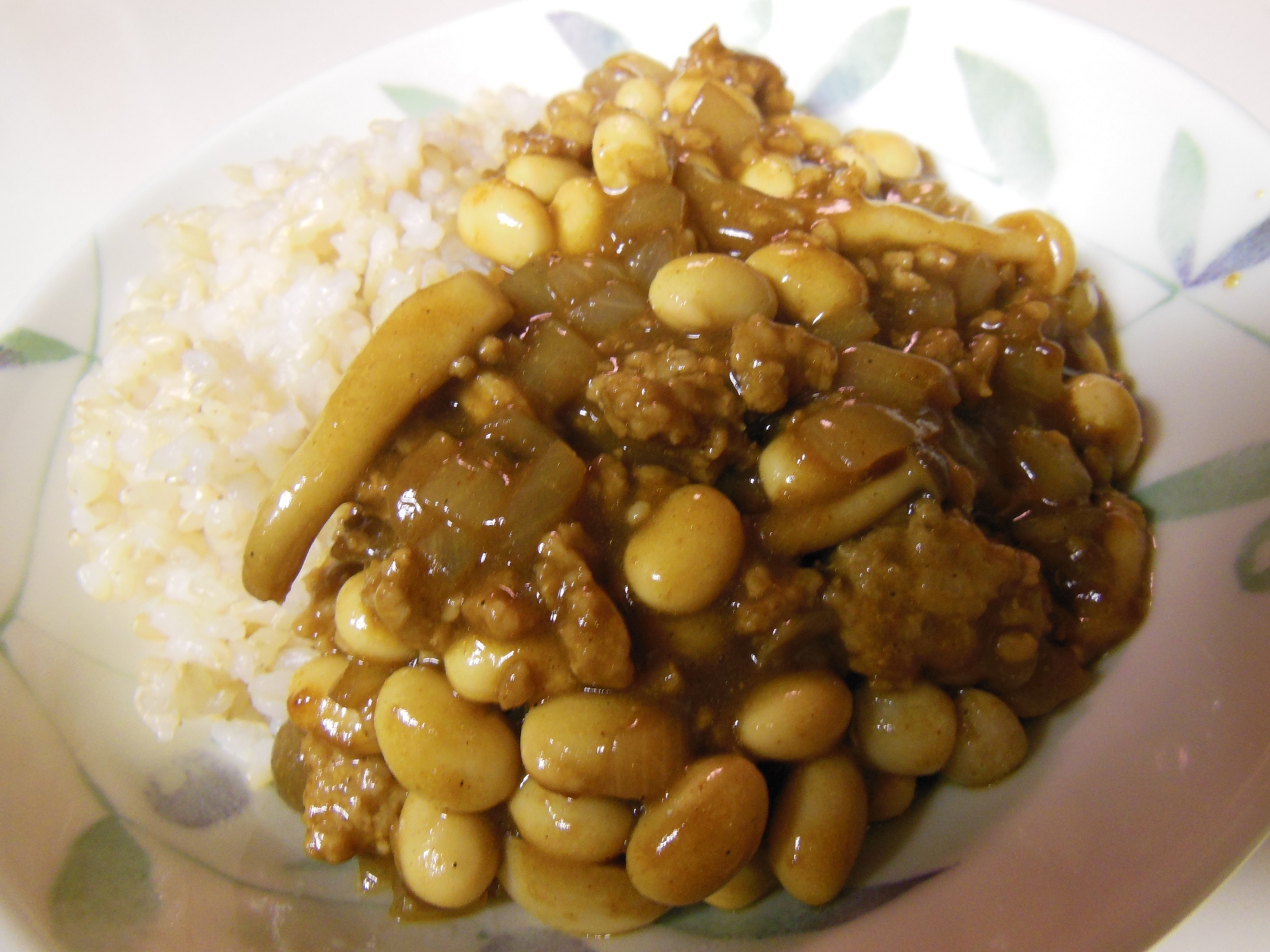 大豆ときのことひき肉のカレー