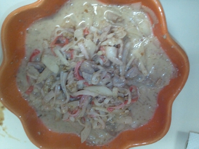 タマネギと豚肉のサラダ