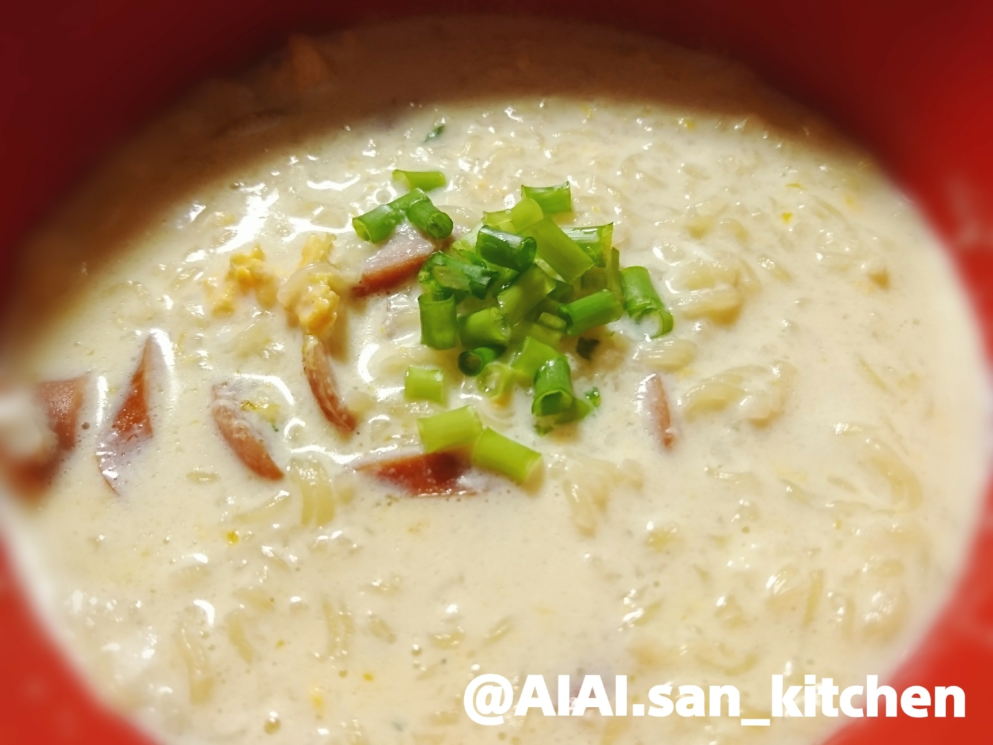 袋ラーメンでみるく雑炊ラーメン